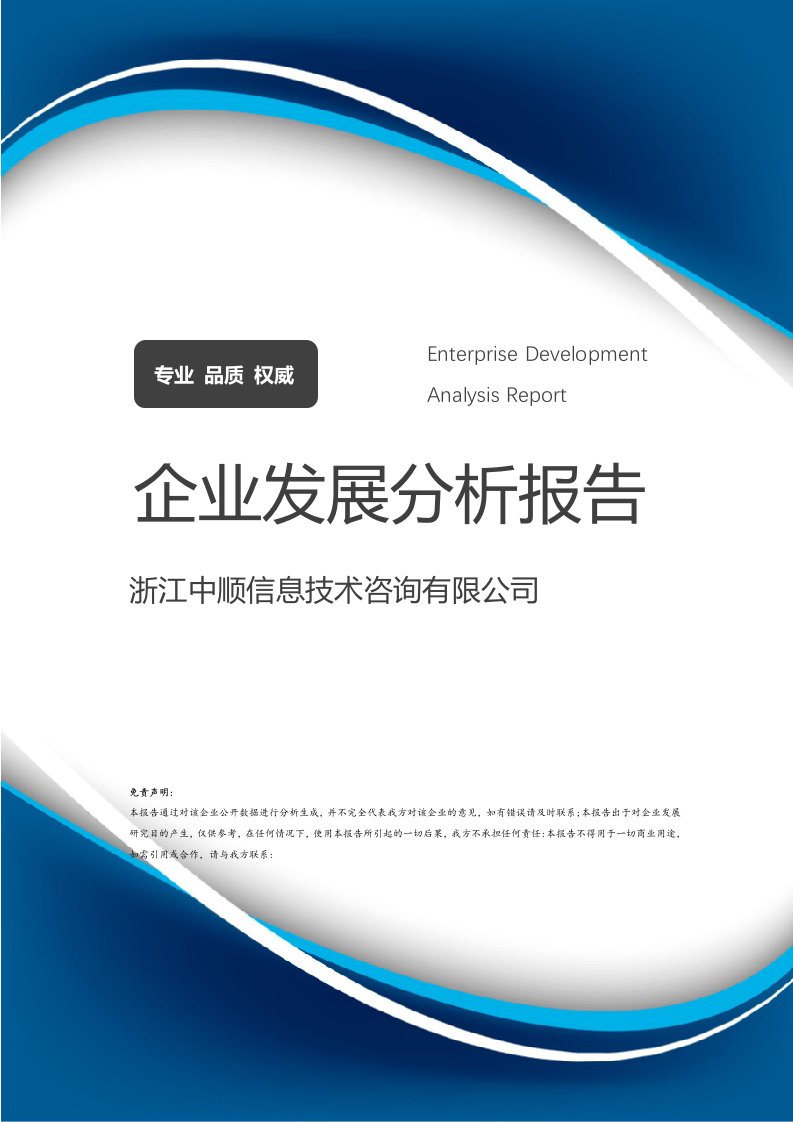 浙江中順信息技術咨詢企業發展分析報告